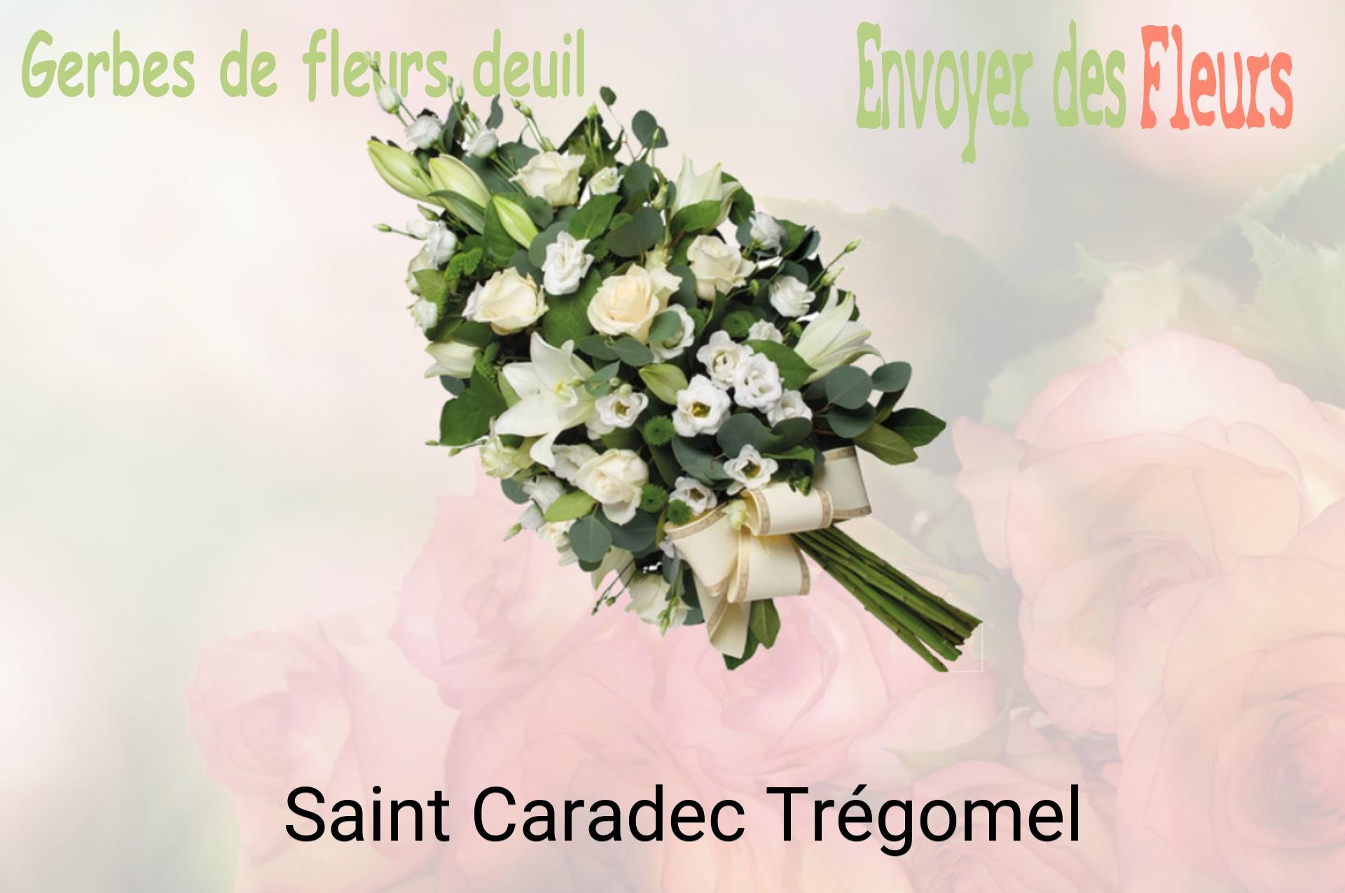 Gerbe de fleurs de deuil livrée à Saint-Caradec-Trégomel